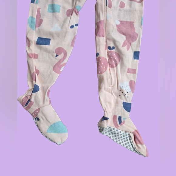 Lamaze Organic Kids One Piece Pajama - Pink and Cream   New!  2T - Picture 5 of 7